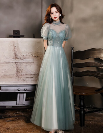 宴会晚礼服女2026新款名媛仙气高贵主持人礼服裙